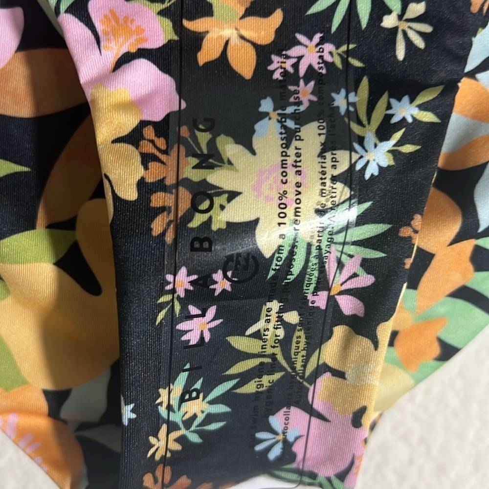 Billabong Floral Bikini in Black with Pastel Yellow, Pink & Green - Picture 12 of 13